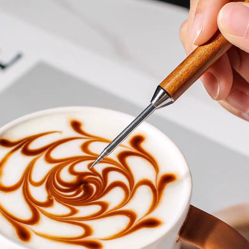 Ручка для латте-арта Redwood Coffee, инструмент с иглой из нержавеющей стали, кухонный инструмент, игла для эспрессо, деревянная ручка