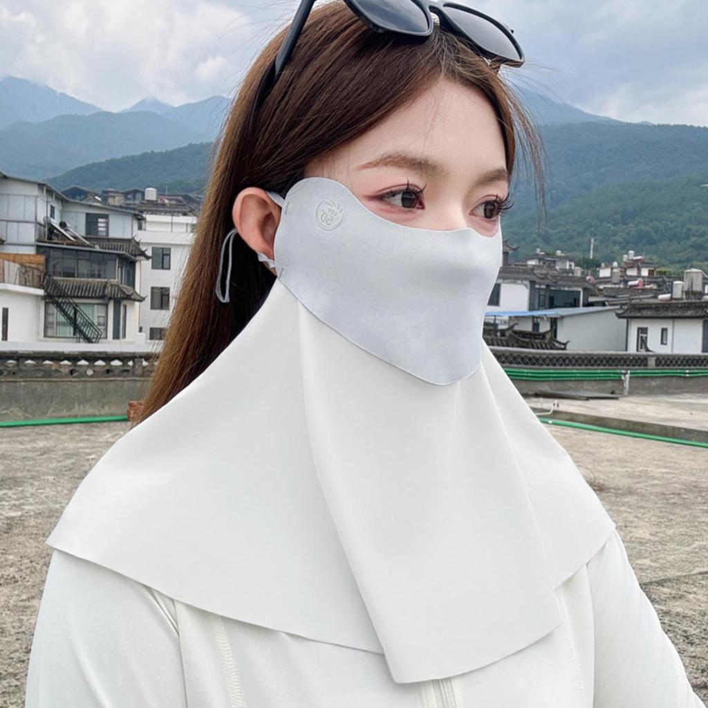 Summer Face Cover Nylon Sunscreen Mask Anti-UV Breathable Cycling Neck Scarf Sun Protection Hiking Outdoor Activities