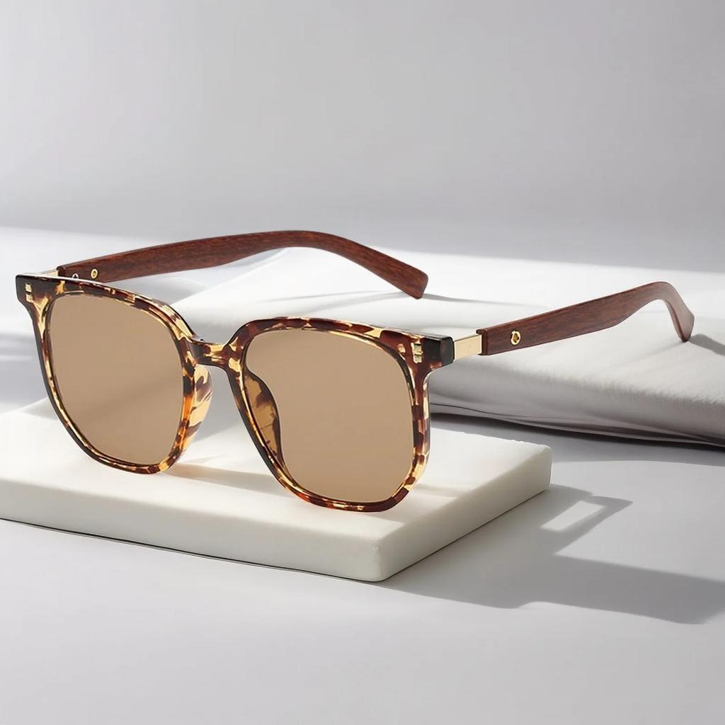 Ретро Солнцезащитные очки для мужчин Модные квадратные очки Винтажные Солнцезащитные очки Женские Роскошные Деревянные Линзы против синего света Очки UV400