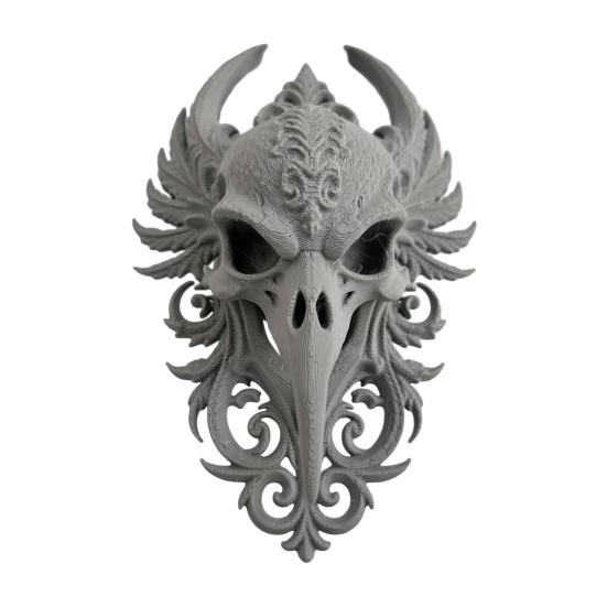 Готический череп ворона Настенная скульптура черепа вороны Поддельный животный подвесной настенный декор Жуткая голова Настенное искусство