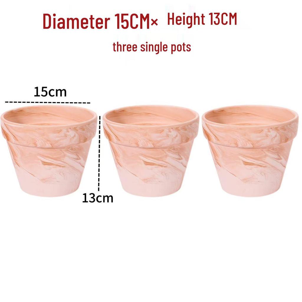 Nordic Style Macchiato Terracotta Flower Pot - Large, Breathable Red Clay with Kiln-Changed Color