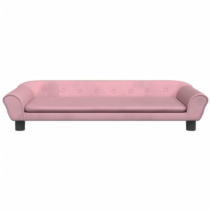Lit pour chien - VIDAXL - 100x50x21 cm - Velours - Rose - Intérieur