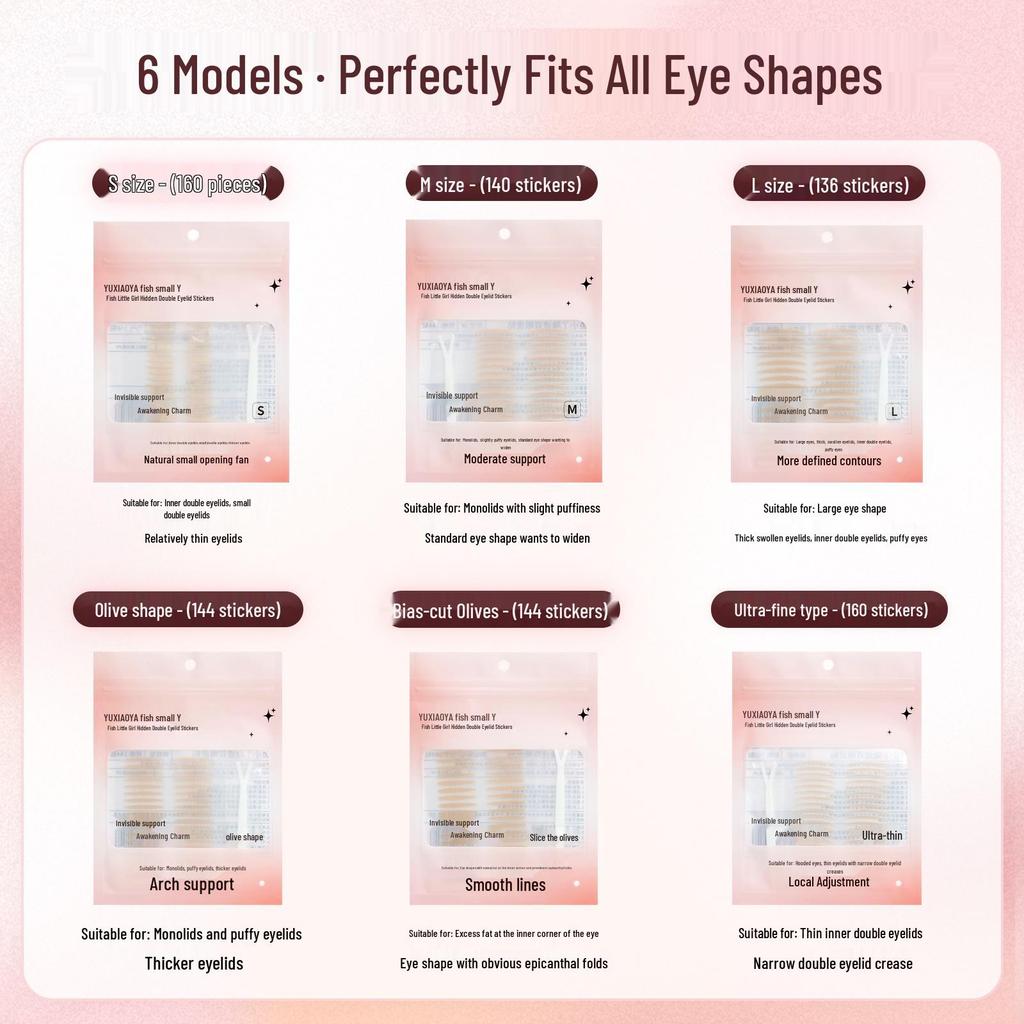 Fish Little Girl Waterproof Invisible Eyelid Lace Stickers - Long-lasting, Seamless Flesh-colored Mesh, No Glue Needed.