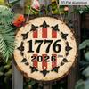 Плоский 2D, 1 шт. Круглый 1776-2026 США 250-летие Алюминиевая подвесная табличка, Ретро состаренный Патриотический Металлический Настенный Декор, Идеально для 4 июля