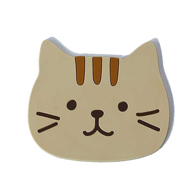 1 шт. Милая подставка под чашку с кошкой, ПВХ, нескользящая и защищающая от ожогов, коврик под миску, силиконовая изоляционная подкладка под чайную чашку