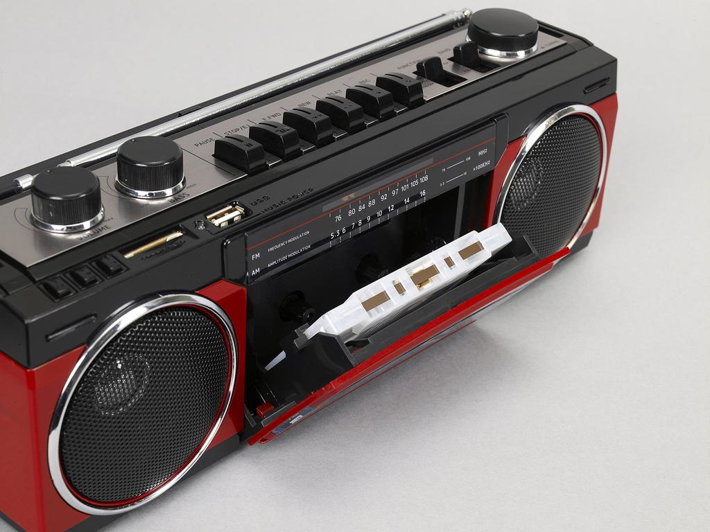 SANSUI Bluetooth-радиокассетный плеер с картой воспроизведения MP3 [совместим с USB/SD] SCR-B2 [RD]