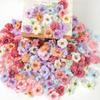 30/50Pcs Artificial Flowers Heads 3cm Fake Flowers For Home Decor Wedding Marriage Decoration DIY Craft Garland Gift Accessories