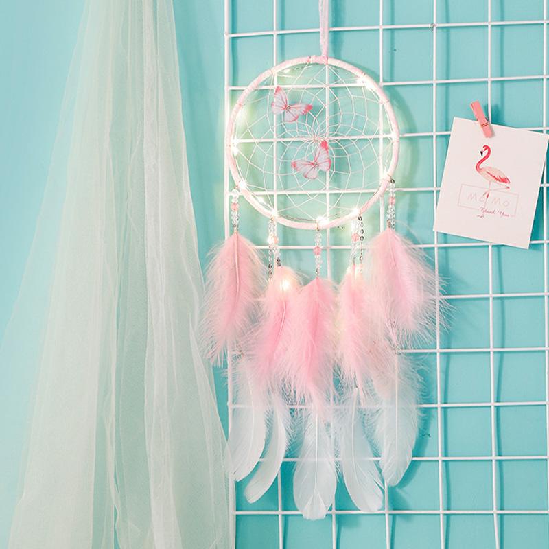 15 стилей Настенный ловец снов Светодиодный Ручной работы Перья Плетеные Колокольчики ветра Для украшения комнаты Подвесной Домашний Рождественский декор Постер