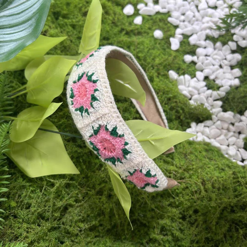 Повязка на голову с вышивкой в стиле бохо, яркая, с широким краем, повязка на голову на каждый день