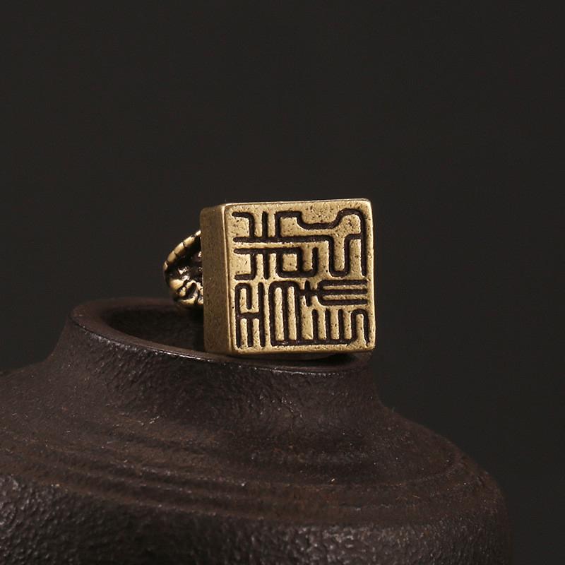 Китайский латунный зодиак винтажная печать брелок кулон подвеска для рюкзака ремесло сувенир подарок