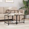 VidaXL Coffee Tables with Transparent Glass Top 2 Pcs Steel, Side Table, Living Room Table, Tea Table, End Table 845963