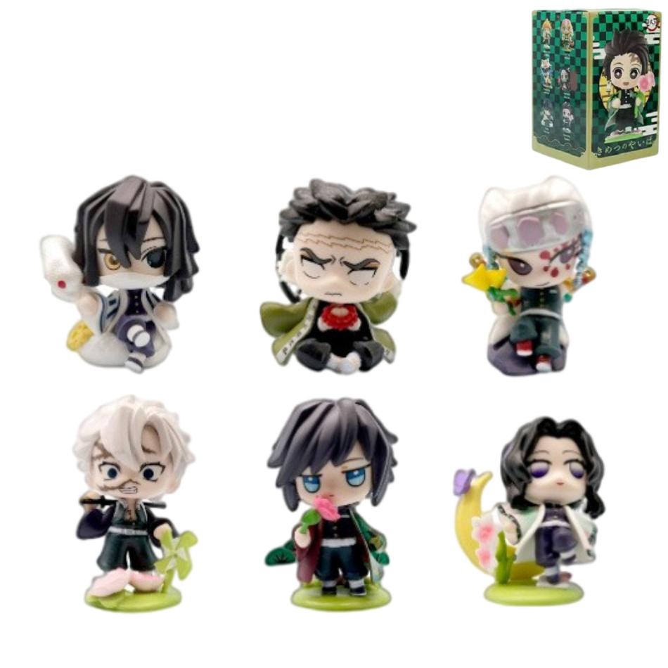 Hot Demon Slayer Tanjiro Kamado Nezuko Anime Cartoon Figure Blind Box Creative Statue Model Ornament Surprise Gift Box