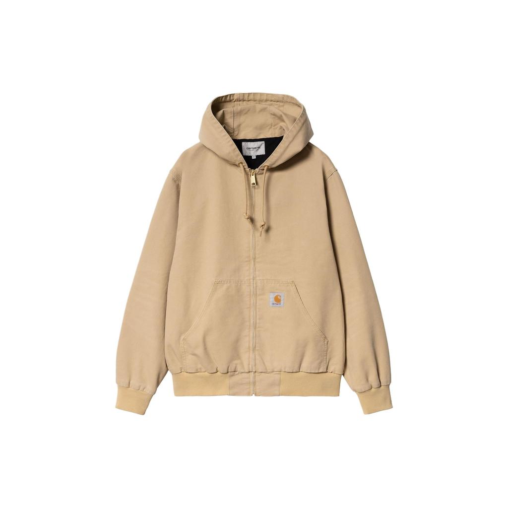 Carhartt WIP Активная куртка SS24 Классическая квадратная этикетка Карман-кенгуру Длинный рукав С капюшоном Свободная куртка Мужские куртки Хаки I032939-1YH-3K