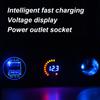 База для палатки с 3 отверстиями, 4,2 А, двойное зарядное устройство USB, 12 В постоянного тока, вольтметр, светодиодная розетка для автомобиля, мотоцикла, лодки, квадроцикла