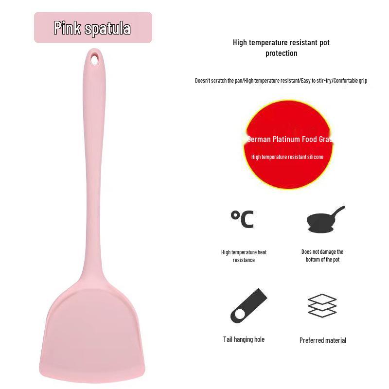 Heat-Resistant Silicone Spatula and Soup Ladle Set – Non-Stick, Food-Grade, Anti-Scald Kitchen Utensils