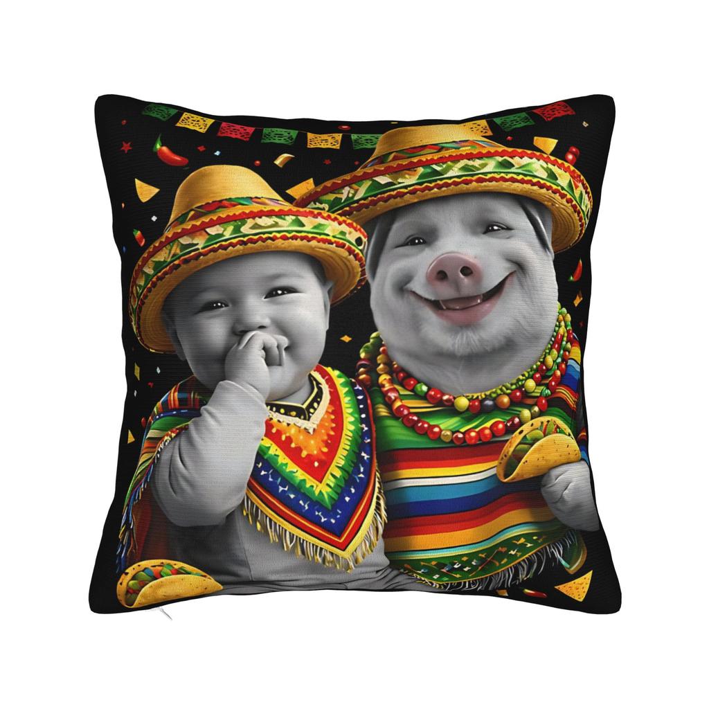 Funny Tung Tung Tung Sahur Italian Brainrot Meme Pillow Cover Comfy Cushion Cover Funny Pillow Case For Wedding Party Home Decor