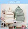 Pattern Letter Bayore Backpack Multi Compartment Ergonomic Schoolbag Casual