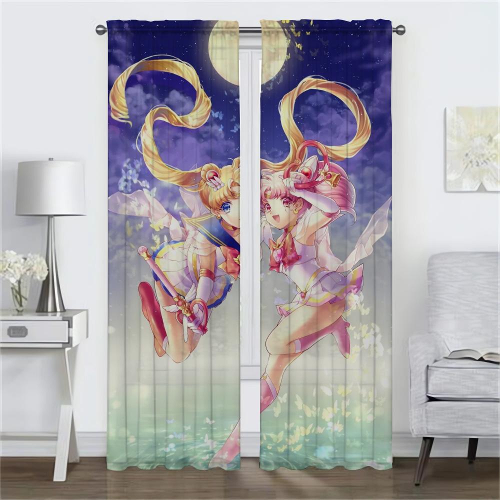 SailorS Moon Curtains Child Room Blackout Curtain for Room 2 Panel Shades Home Interior Curtains Partition Halloween Decoration