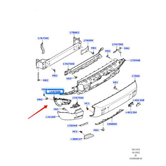 LR129801/LR129799 Заднее крыло-брызговик для Land Rover Defender 2020
