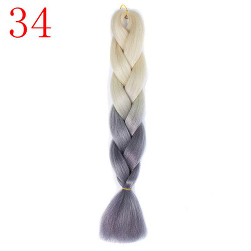 Ombre Hair Jumbo Braids Волосы Синтетические наращивания волос для женщин Розовый Красный Синий 102 Доступных цвета