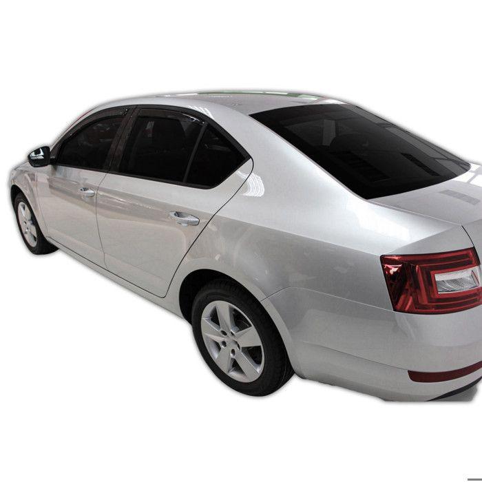 Déflecteurs d'air - Skoda Octavia III (2013-2019) 5 portes Liftback - Aérodynamiques - Teintés noirs - Montage facile