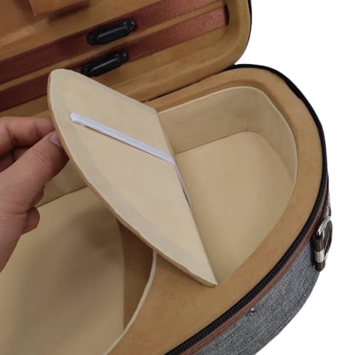 WUQIMUSC 4/4 Full Size Violin Case, Nylon Oxford Cloth, Lightweight Box with Adjustable Shoulder Strap, Travel Violin Case Bag (Gray)