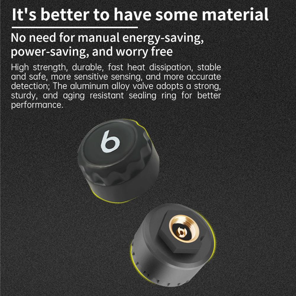 6-Wheel Solar TPMS Car Tire Pressure Alarm with 6 External Sensors Waterproof Digital Tyre Pressure Temperature Warning for Truck RV Van Tractor