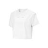 Li Ning Fitness Series Solid Color Quick-Dry Loose Short Sleeve T-Shirt Women Tops White ATST218-1