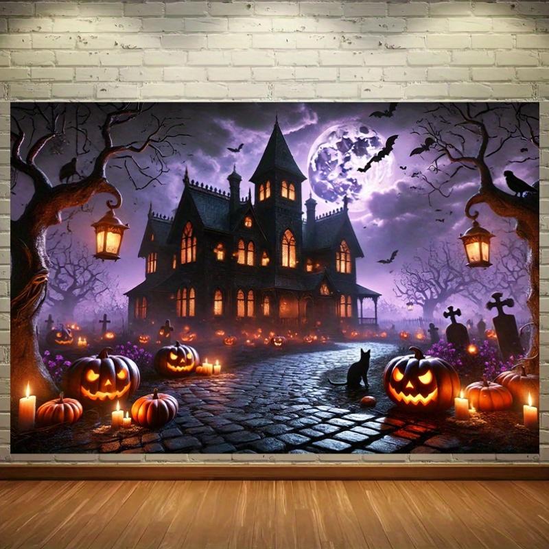 2D planar, Halloween-themed polyester fiber wall decoration - suitable for living room and bedroomzyc