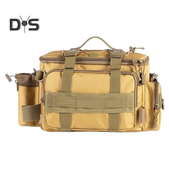 Большая вместительная сумка для рыболовных снастей из водонепроницаемой ткани Оксфорд с несколькими карманами, портативный органайзер для рыболовных принадлежностей, поясная сумка через плечо