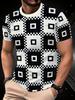 Geometric Triangle 3D All Over Print Short Sleeve T-Shirt Casual Street Top