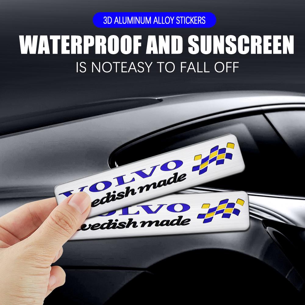 1/2PCS Car 3D Aluminum Badge Side Body Rear Trunk Window Stickers For Volvo RDESIGN V40 V50 S40 S80 XC60 S60 XC40 C40 S60 V90