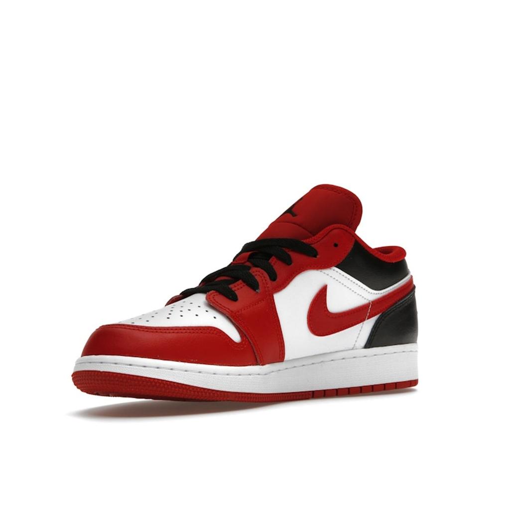 Air Jordan 1 Low GS Reverse Black Toe Kids Sneakers Red White Gym-Red 553560-163