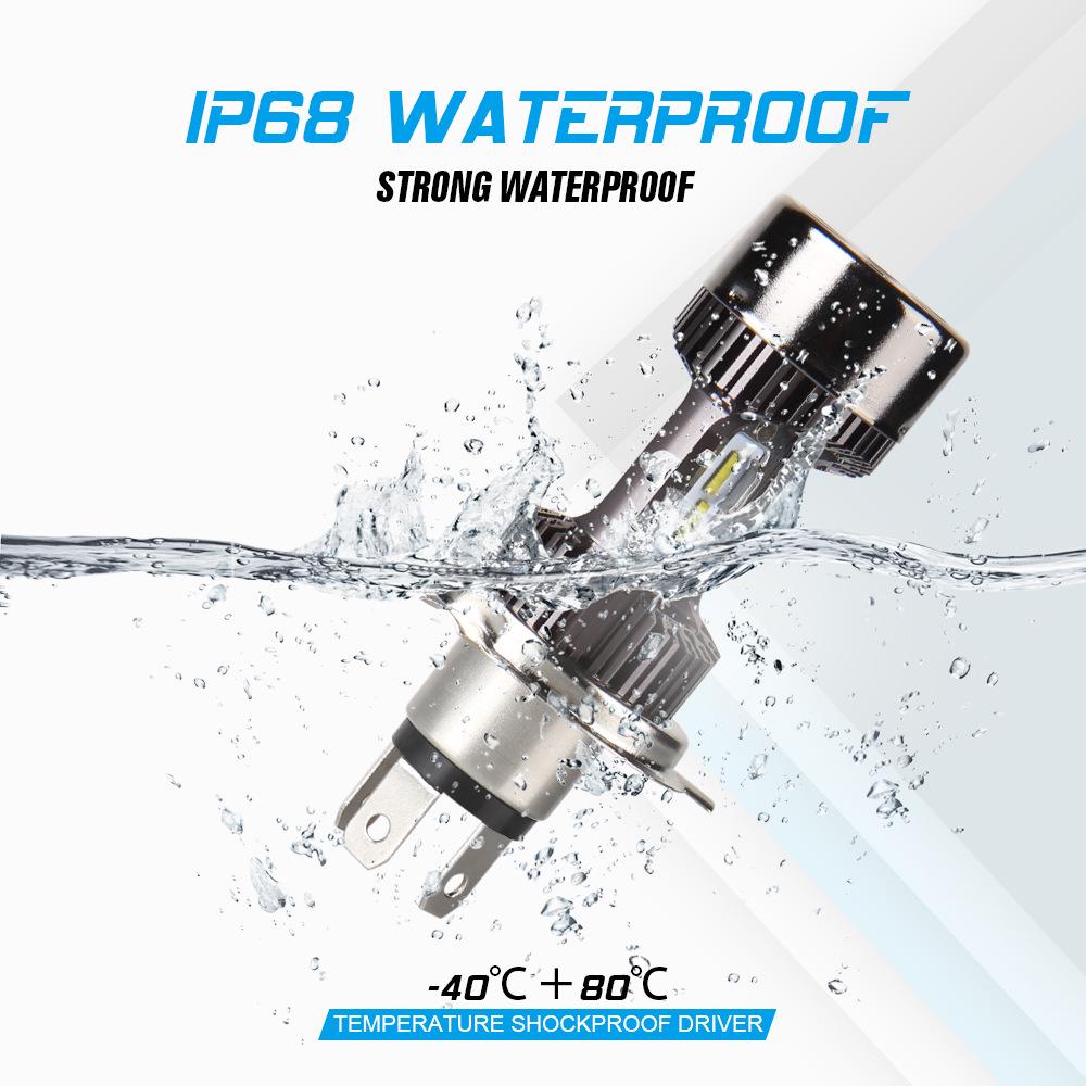 Светодиодная фара для электромотоцикла M8 H4 HS1: Сверхяркий, встроенный 3-контактный, светодиодный свет с широким напряжением 9-48 В