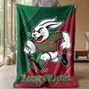 South Sydney Rabbitohs Custom Flannel Throw Blanket Print Your Name Text Soft Warm Blanket Holiday Present