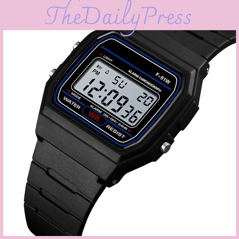 Цифровые спортивные часы F91w Водонепроницаемые наручные часы для взрослых Легкие и простые в чистке
