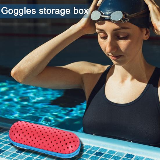 Swim Goggle Case with Zipper Closure Lightweight Protective Cases for Goggles Ventilated Design Glasses Box for Swimming Gear Storage