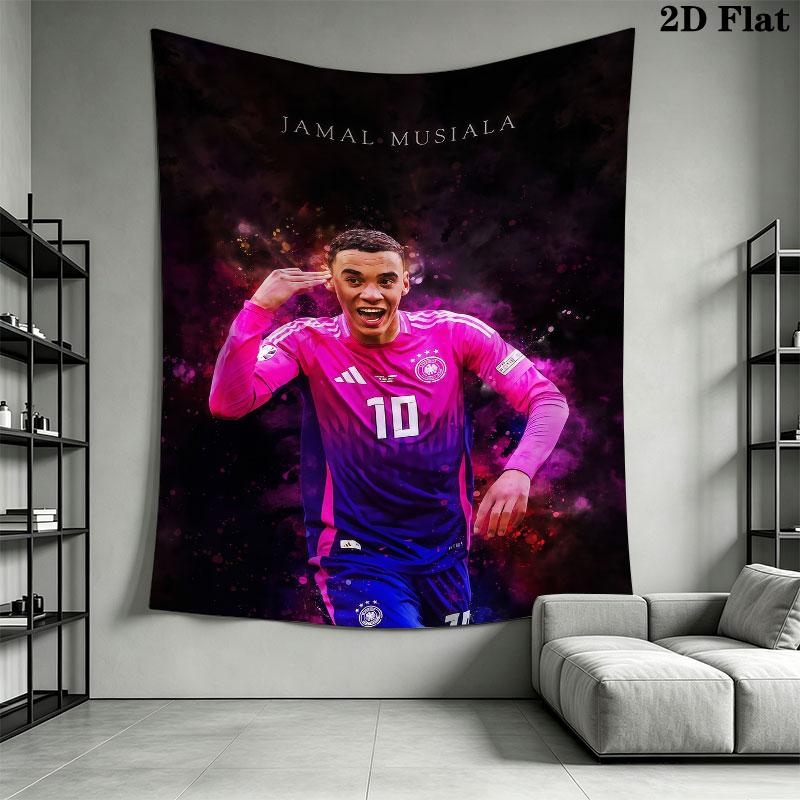 Jamal Musiala Hero Wall Hanging Printed Fabric Blanket Decorative Tapestries for Bedroom Living Room Home Decor