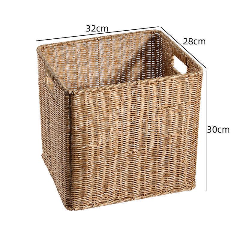 Плетеная коробка для хранения: Универсальная корзина для организации книг, журналов, закусок, игрушек и многого другого в гостиной или кабинете.