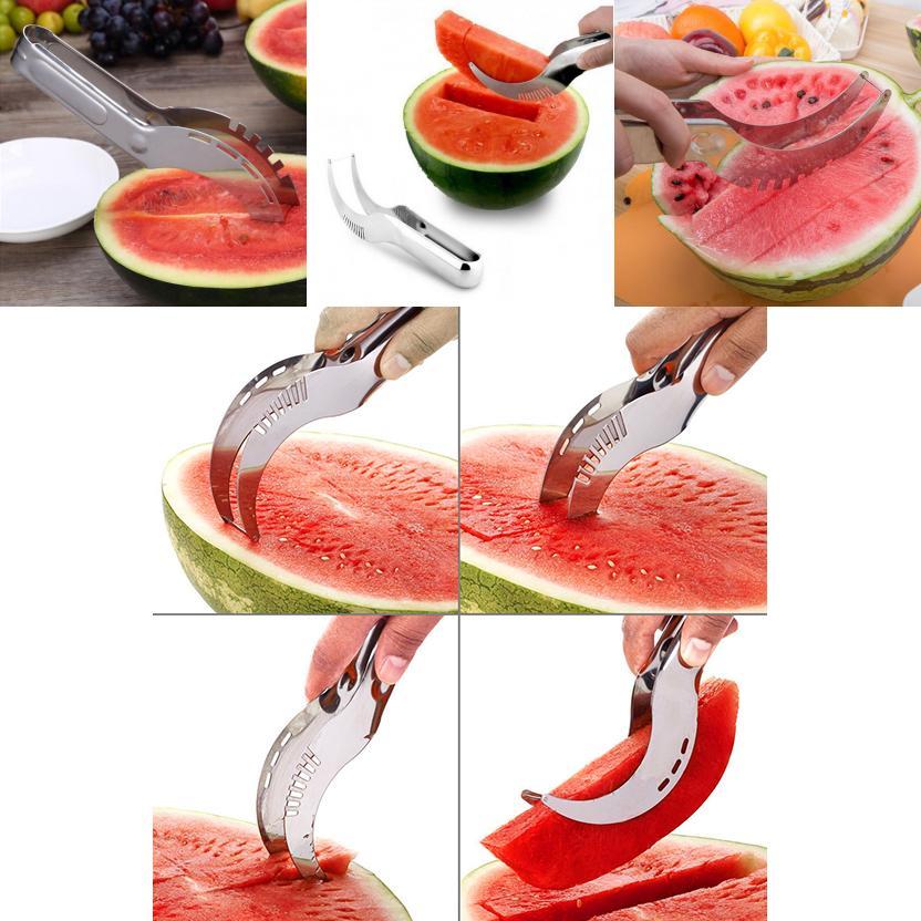 Watermelon Slicer Cutter Knife Server Corer Scoop Stainless Steel Tool Carve