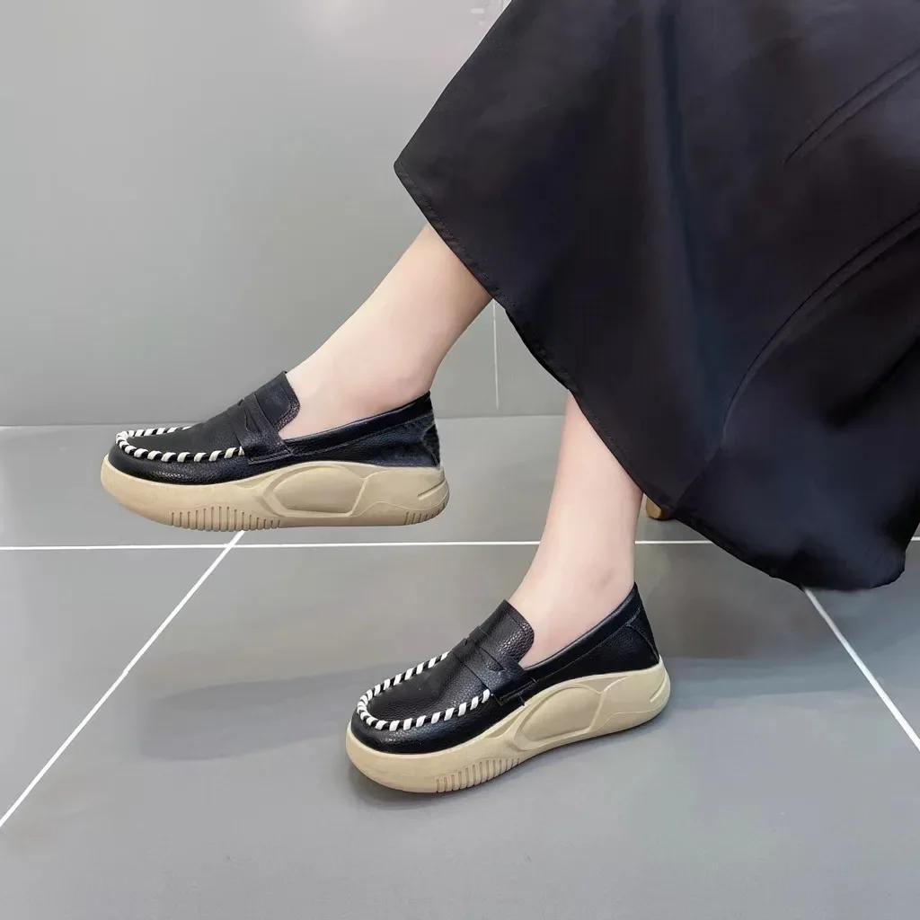 Women's Shoes 2025 Women Sports Shoe Thick Sole Casual Shoes Comfortable Female Vulcanzied Shoes Slip On Wear-resistant Zapatos