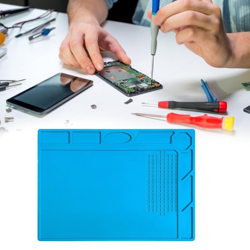 Термостойкий 500℃ силиконовый коврик для пайки, большой антистатический магнитный коврик для работы по ремонту электроники, паяльная станция
