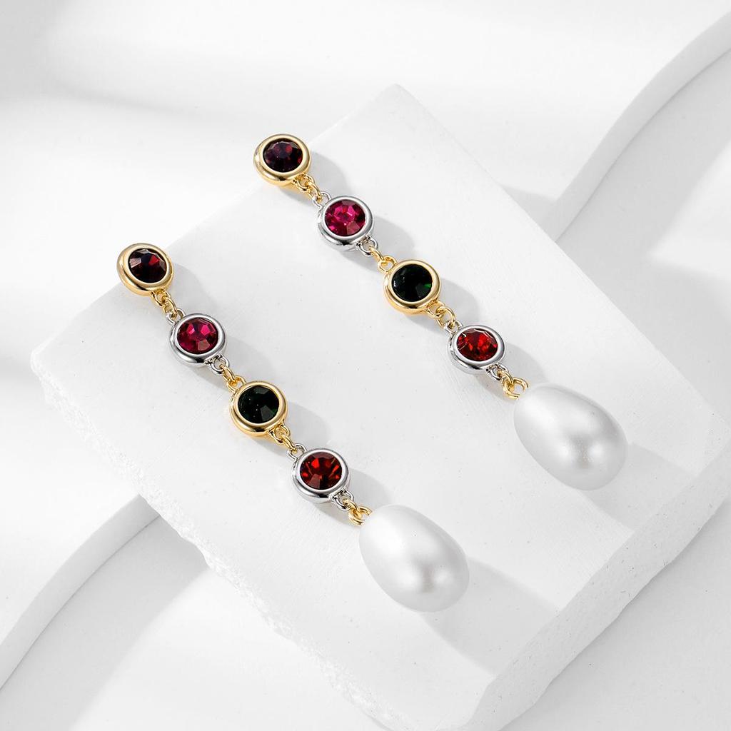 Двухцветное ожерелье и серьги Kenjie из золота и серебра с барочным жемчугом