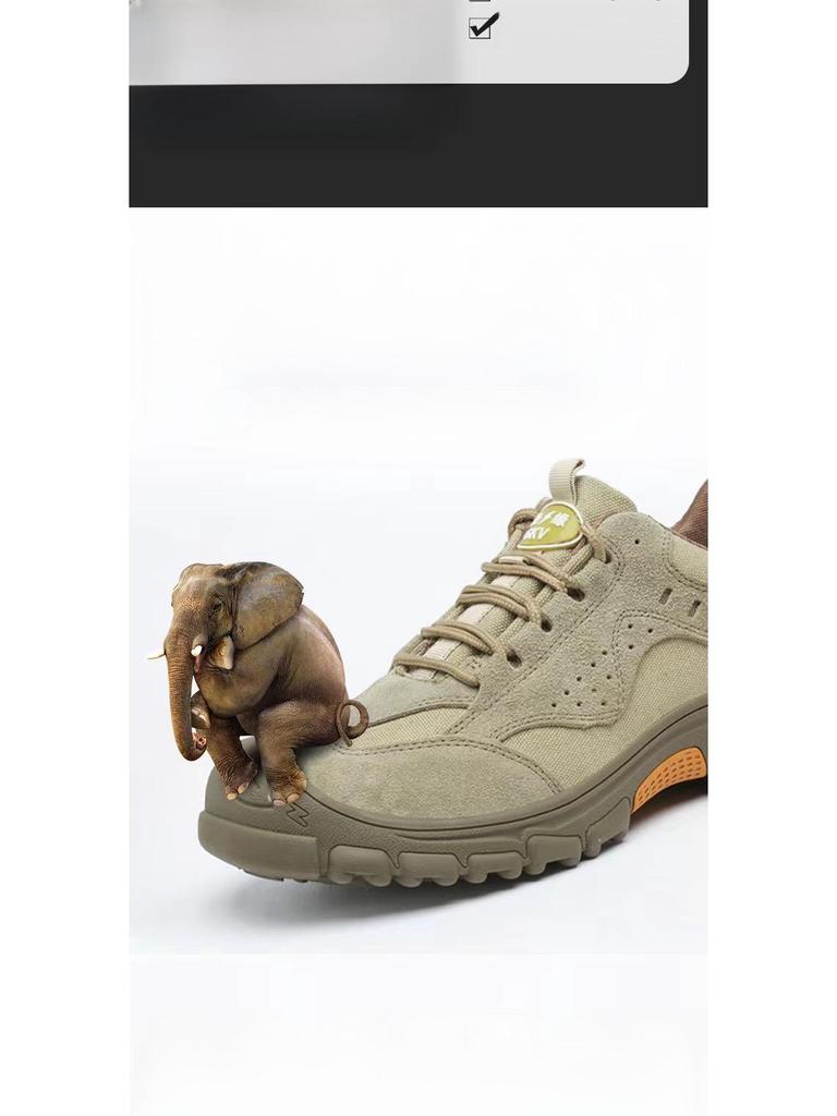 Four-Season Lightweight Anti-Smash & Anti-Stab Steel-Toe Safety Shoes with Wear-Resistant Sole