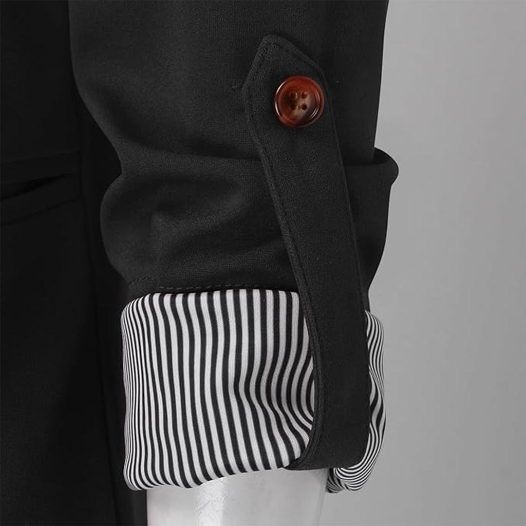 Женский повседневный модный кардиган-пальто с лацканами, длинными рукавами и вставками однотонного цвета