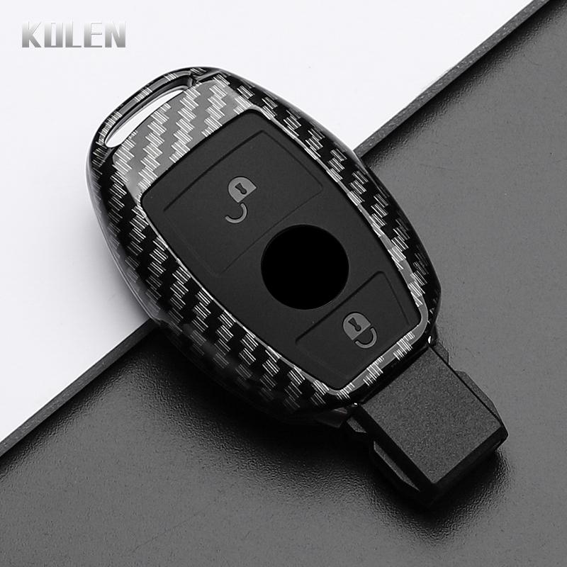 ABS Carbon Fiber Style Car Key Case Cover For Mercedes Benz A B C E Class GLS GLA GLK GLC CLS CLA AMG W204 W205 W212 W463 W176