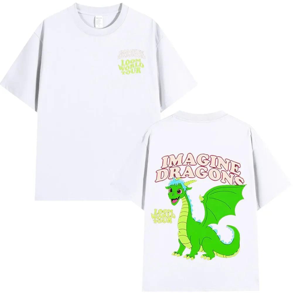 Футболка Dragon Loom World Tour 2025T Футболка Рок-группа Мультяшный Дракон Мужская модная хлопковая футболка высокого качества с коротким рукавом