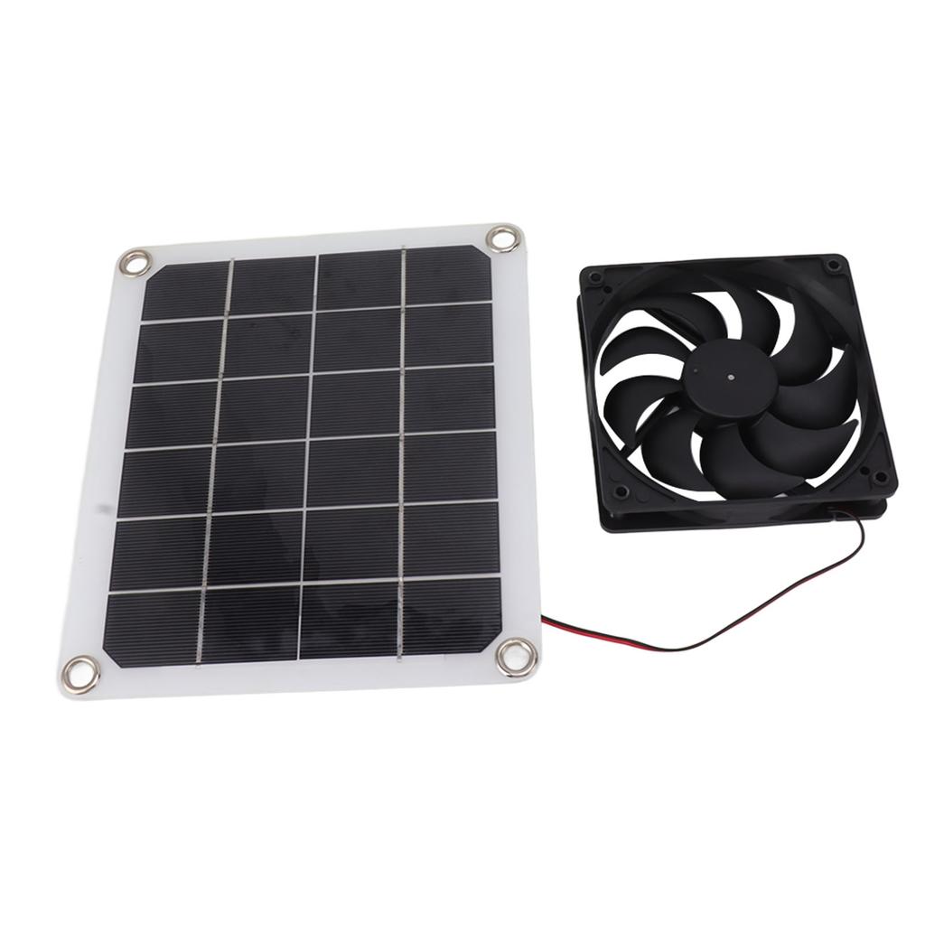 10W Solar Panel Exhaust Fan Waterproof Solar Powered Attic Ventilator for Pet House RV Greenhouse