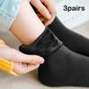 3Pairs/lot Women Winter Warm Thicken Thermal Soft Casual Solid Color Socks Wool Cashmere Home Snow Boots Velvet Home Floor Sock