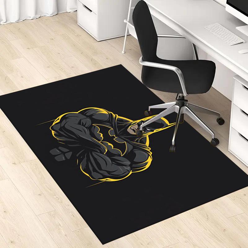 1pc Office Carpet Chair Mats Batman Muscle Logo Perfect for Office Chairs, Living Rooms, Or Bedrooms,Polyester Carpet.HDT173